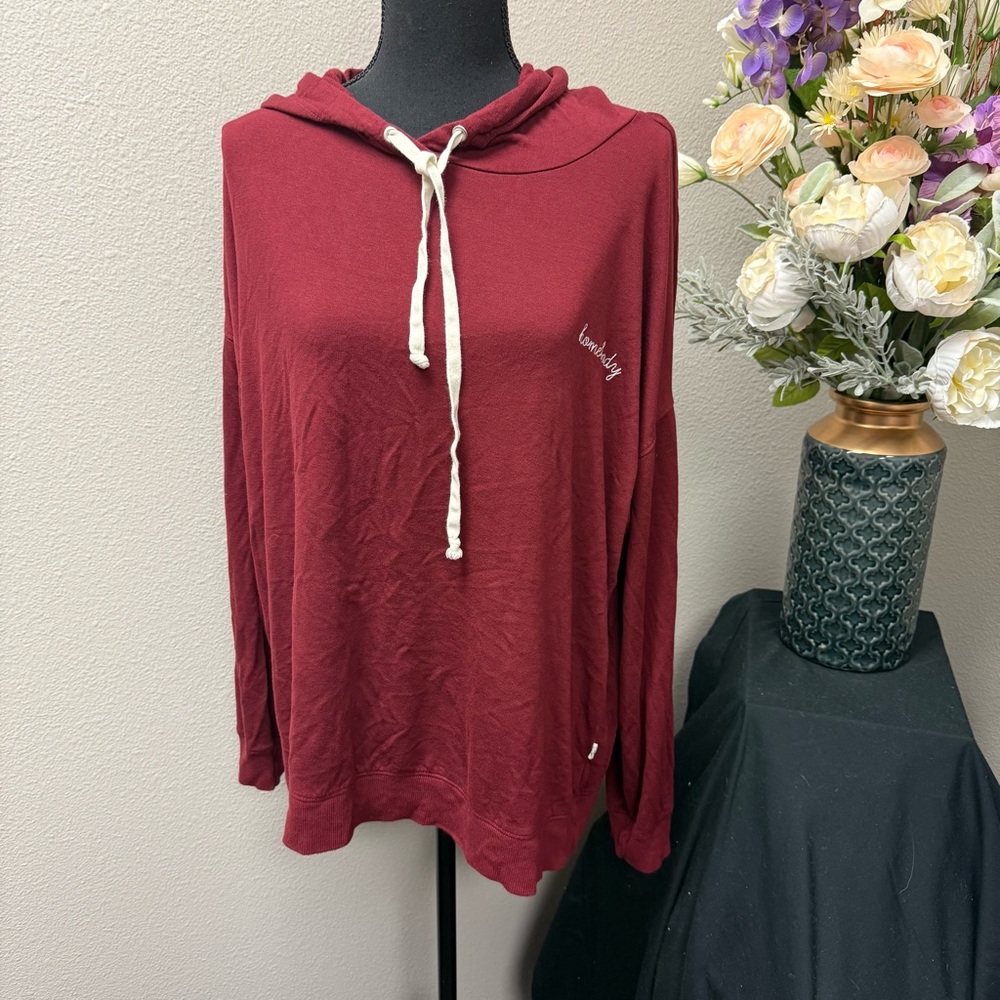 Magnolia Burgundy Lounge Set Hoodie & Jogger Pants XL Cozy Casual - Picture 3 of 16